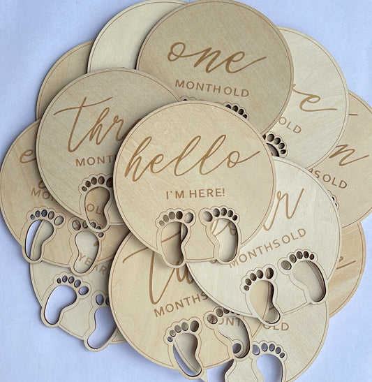 Wooden Milestone Cards